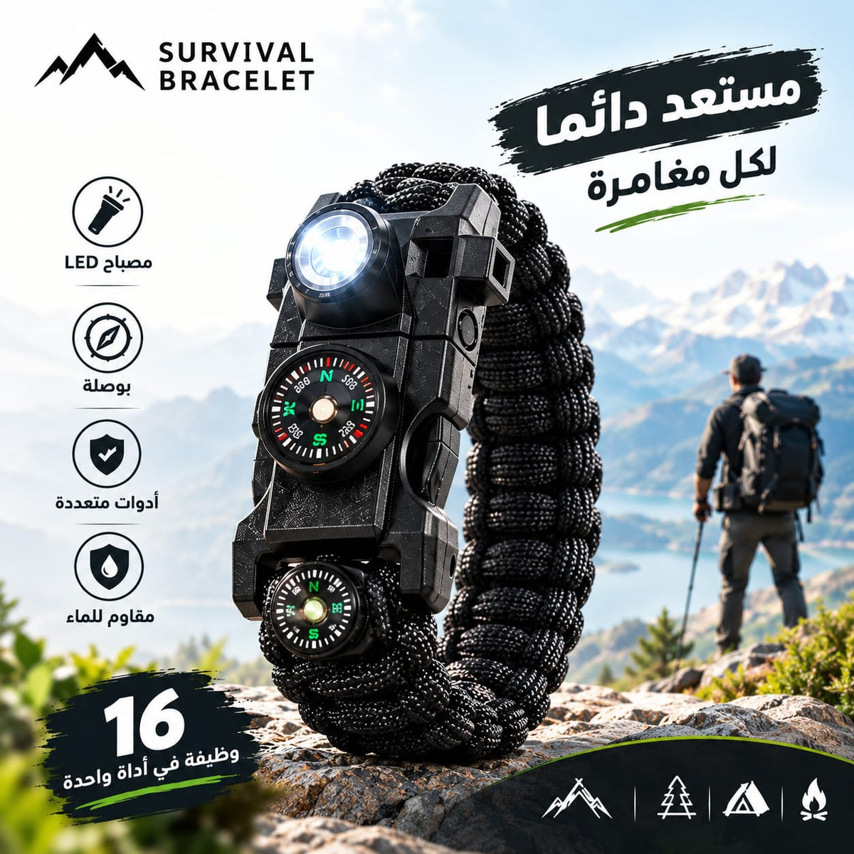 🚀 جديد 2026 | سوار النجاة متعدد الوظائف