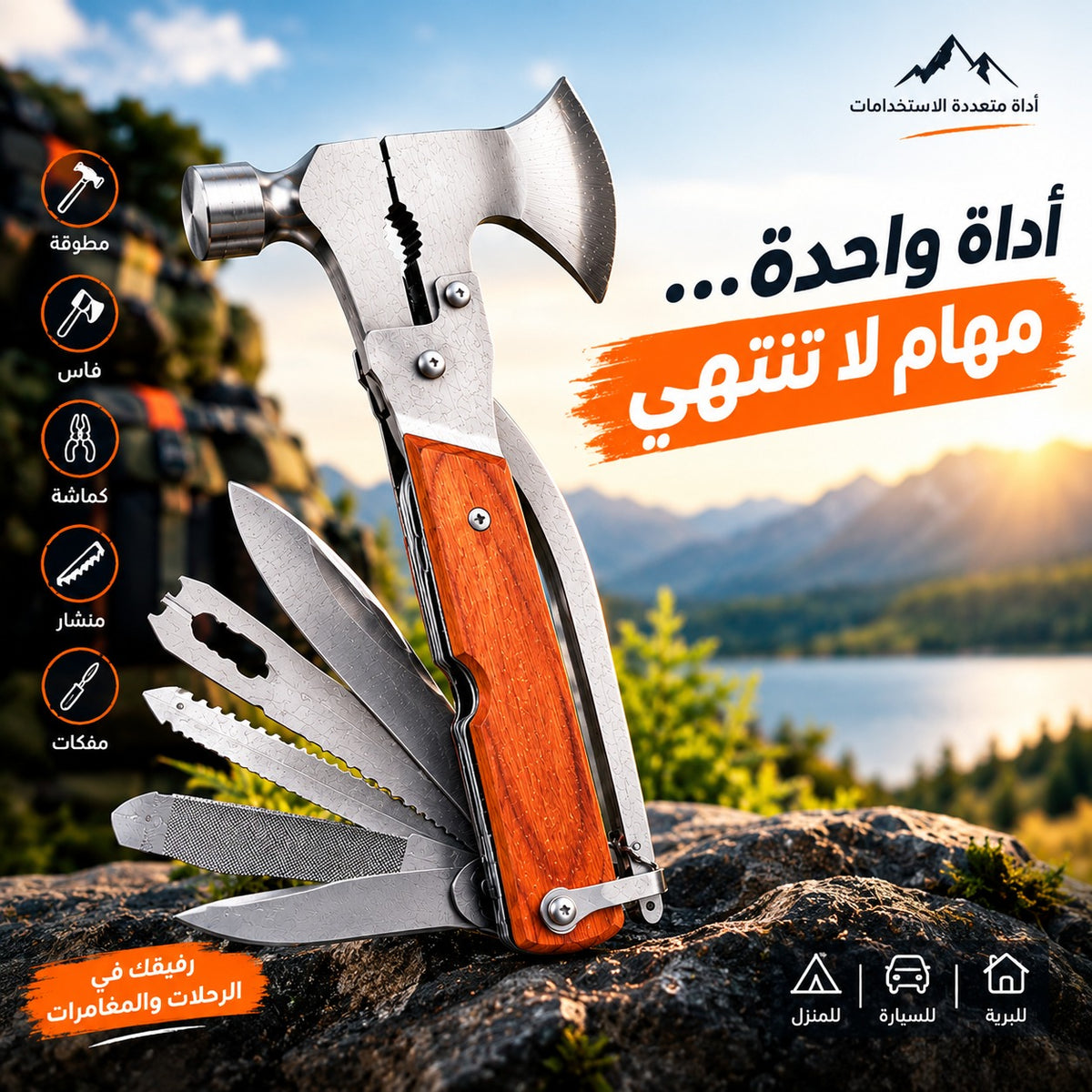 مطرقة متعددة الوظائف تجمع بين القوة والعملية في تصميم واحد قابلة للطي🛠