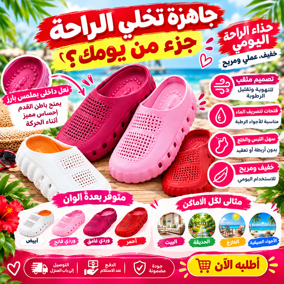 👣 بليغة EVA مريحة وخفيفة راحة طوال اليوم • تهوية ممتازة