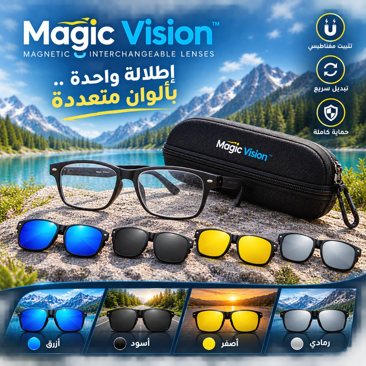 Magic Vision 👓 نظارات شمسية متعددة الألوان