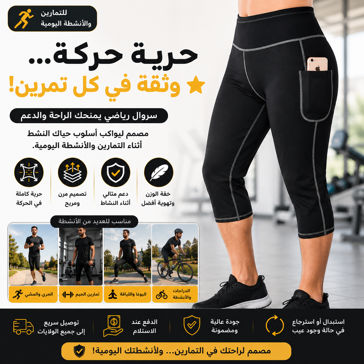 🔥استمتع براحة أكبر أثناء التمارين🚀دعم مثالي أثناء التمارين اليومية💪
